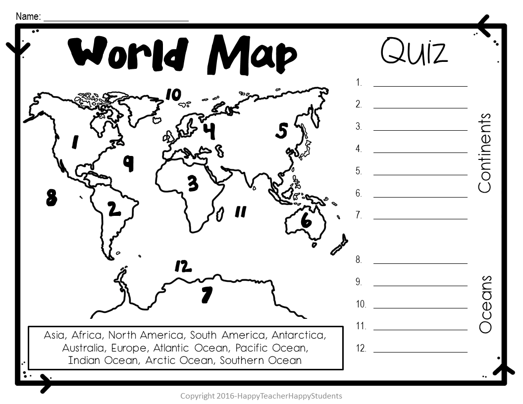 Seven Continents Oceans Worksheets Free Printables Superstar Worksheets