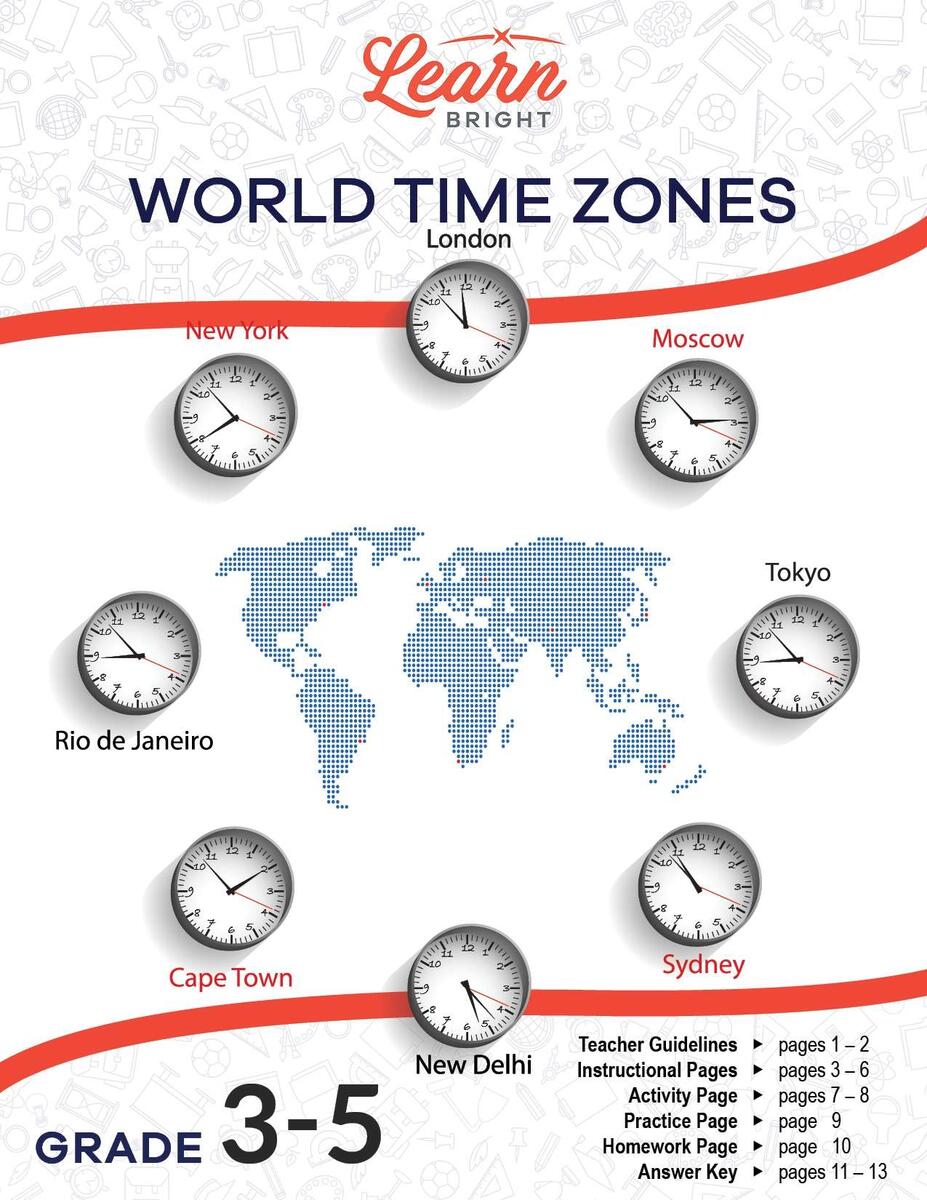 World Time Zones Free PDF Download Learn Bright