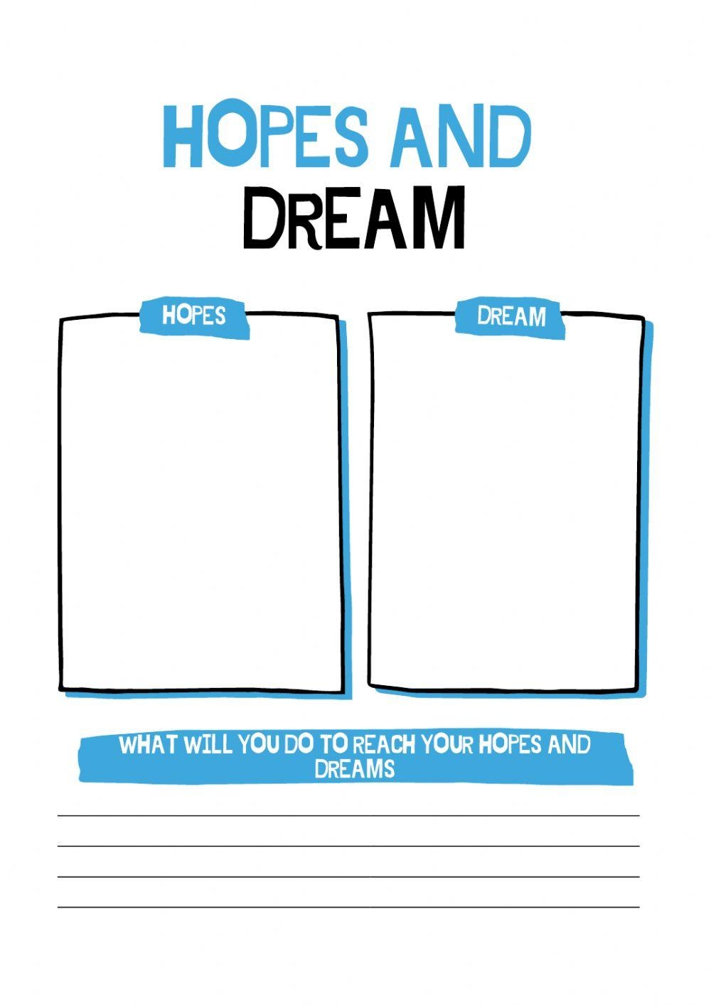 Writing Hopes And Dreams Worksheet Worksheets Library Writing Hopes And Dreams Worksheet Worksheets Library