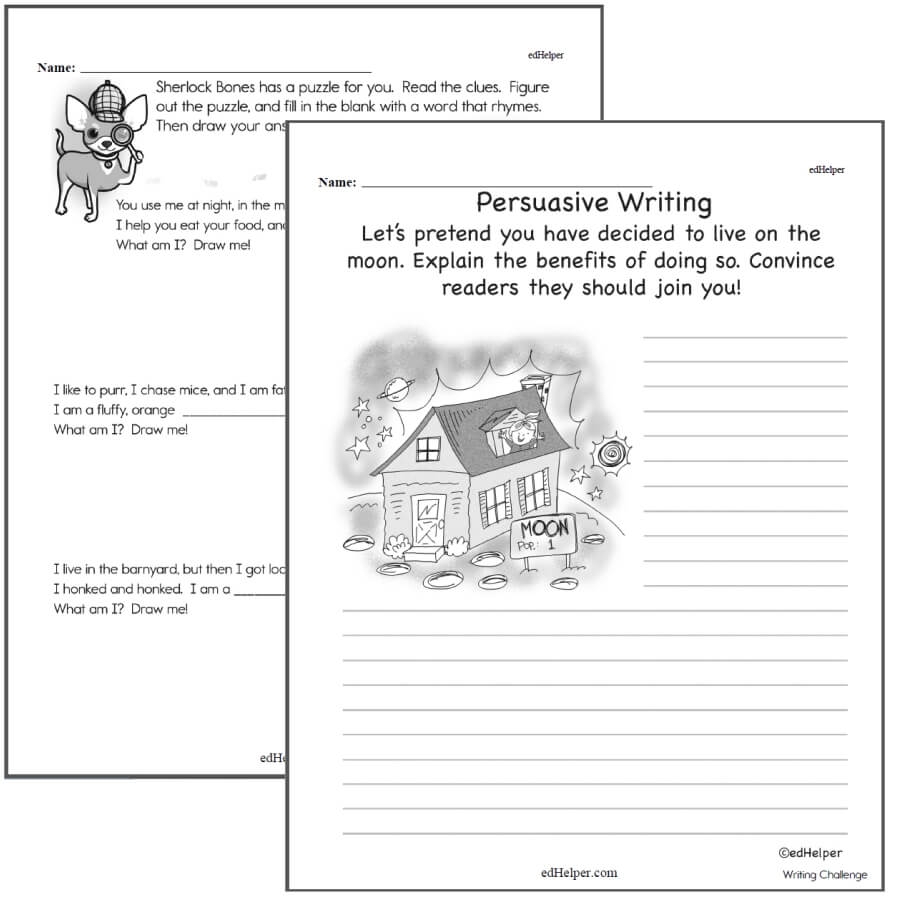 Writing Worksheets For Creative Kids Free PDF Printables EdHelper Printable 3rd Grade Handwriting Worksheets