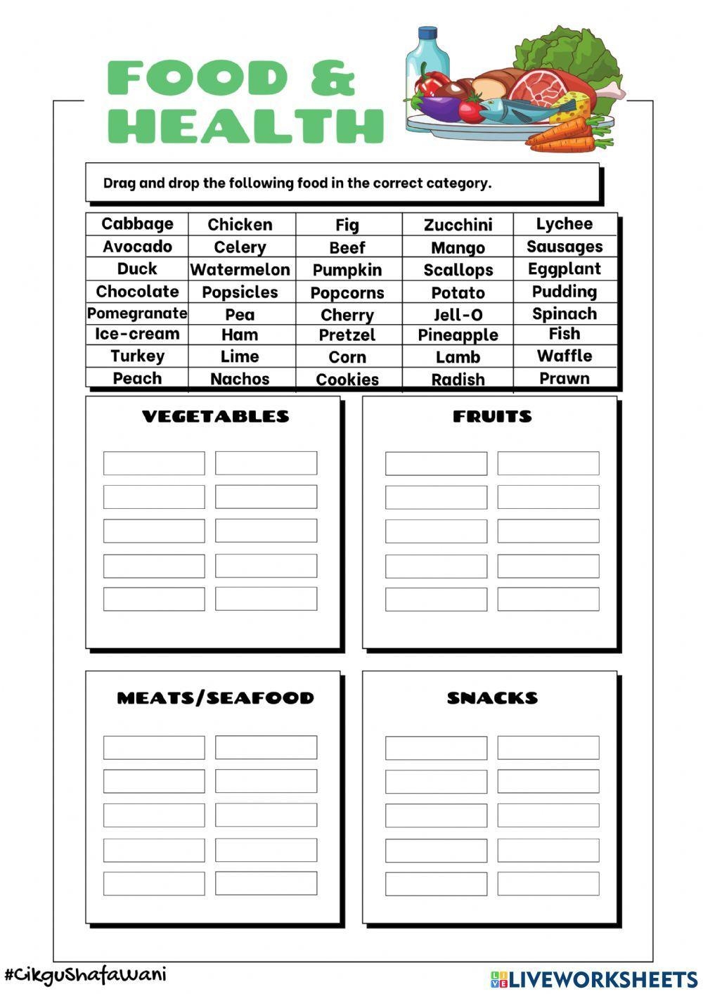 Year 5 FOOD AND HEALTH Worksheet Worksheets Library