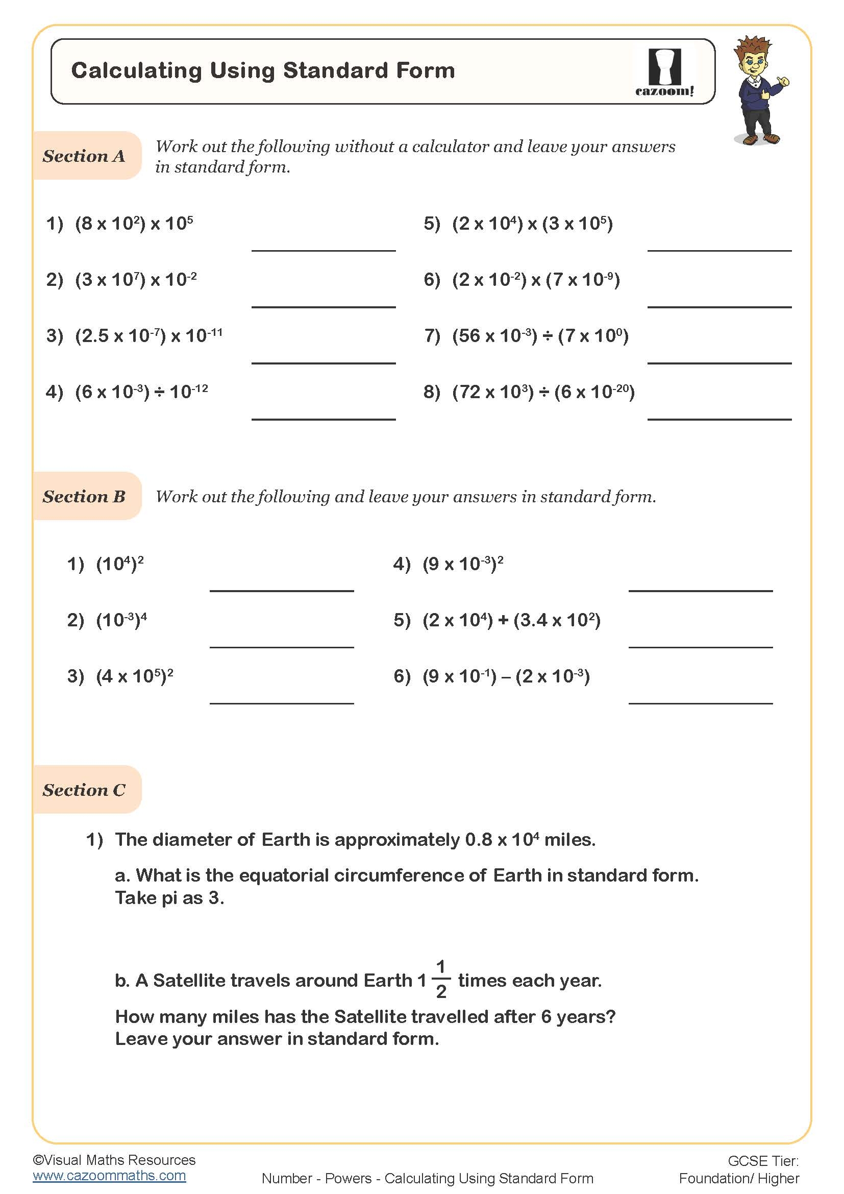 Year 7 Powers Worksheets PDF Printable Worksheets