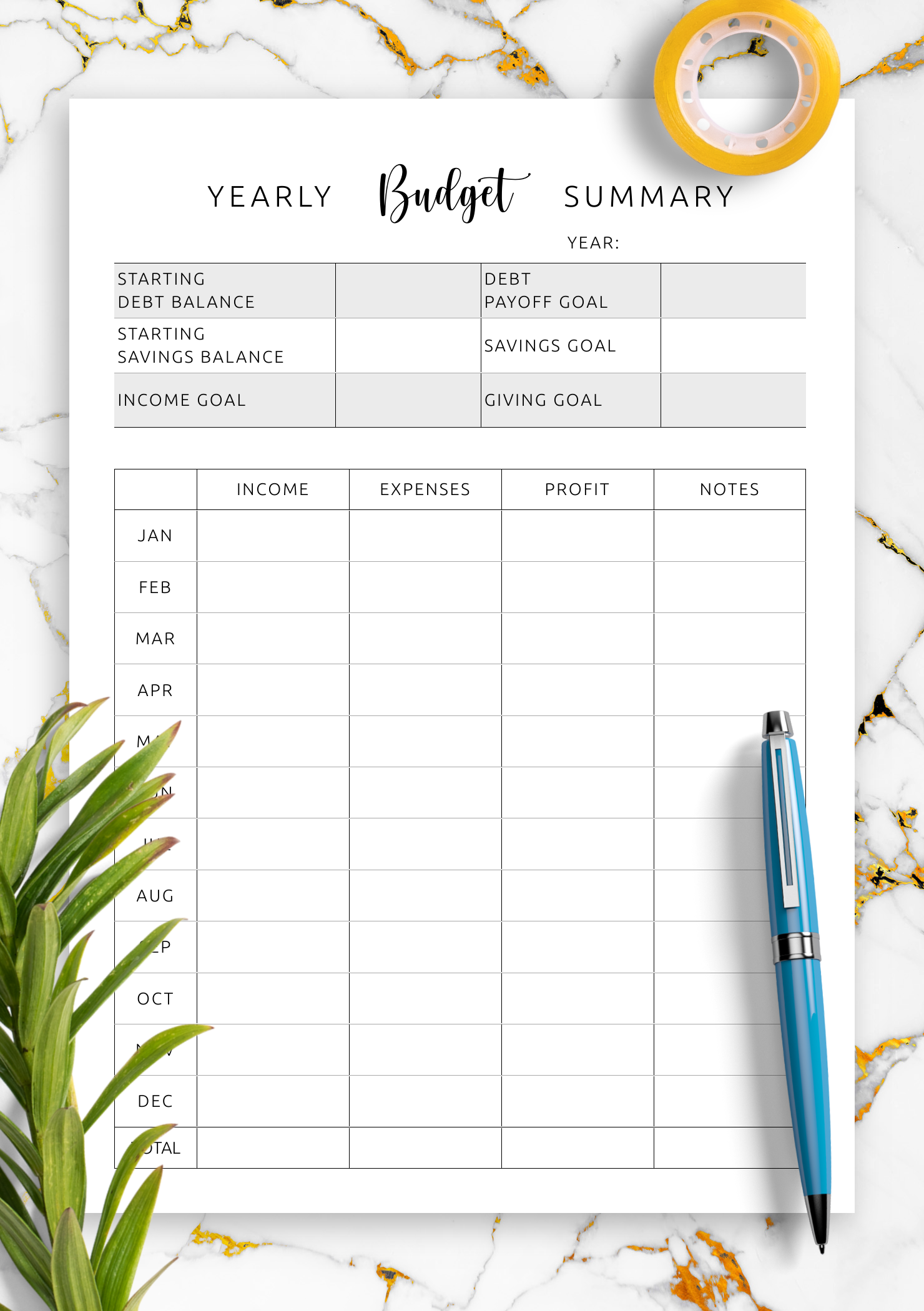 Yearly Budget Summary Template Track Finances With Clarity Yearly Budget Summary Template Track Finances With Clarity
