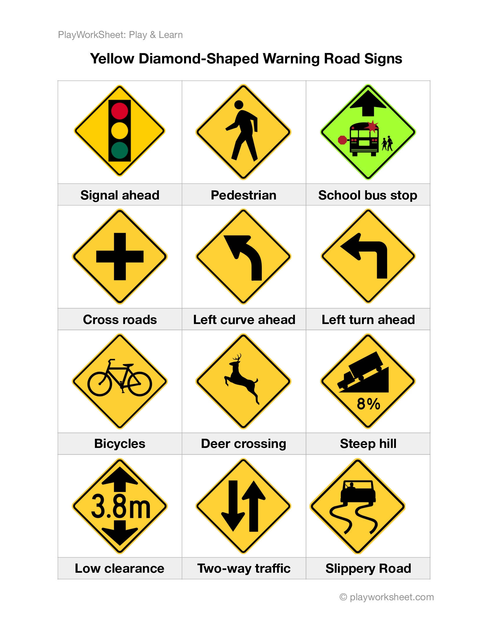 Enchanted Traffic Signs Coloring Pages Free PDF To Download And Print