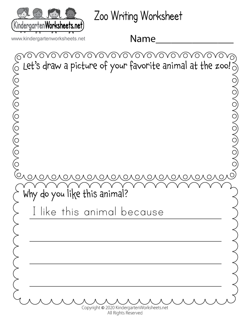 Zoo Writing Worksheet Free Printable Digital PDF